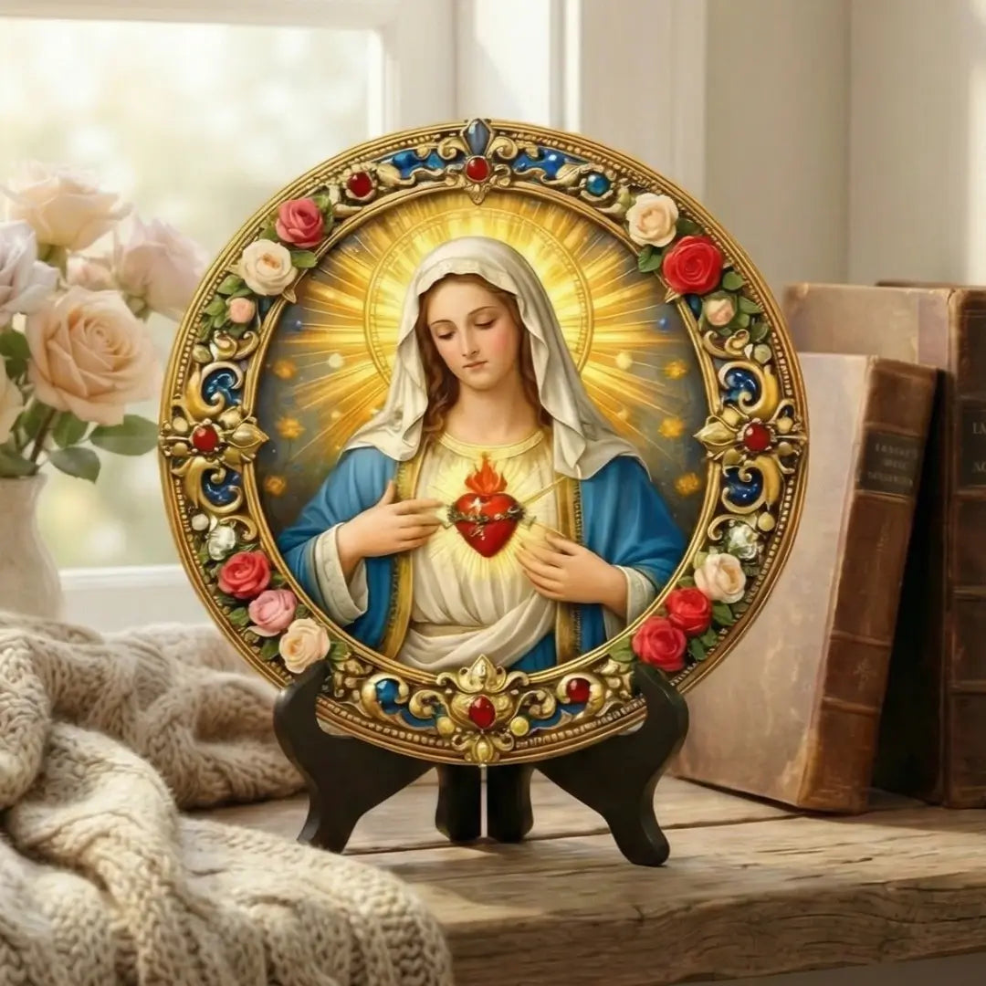 Medalhão Imaculado Coração de Maria - Coleção Resplendor