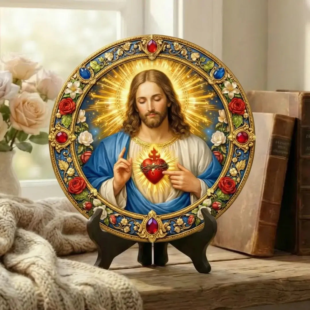 Medalhão Sagrado Coração de Jesus - Coleção Resplendor