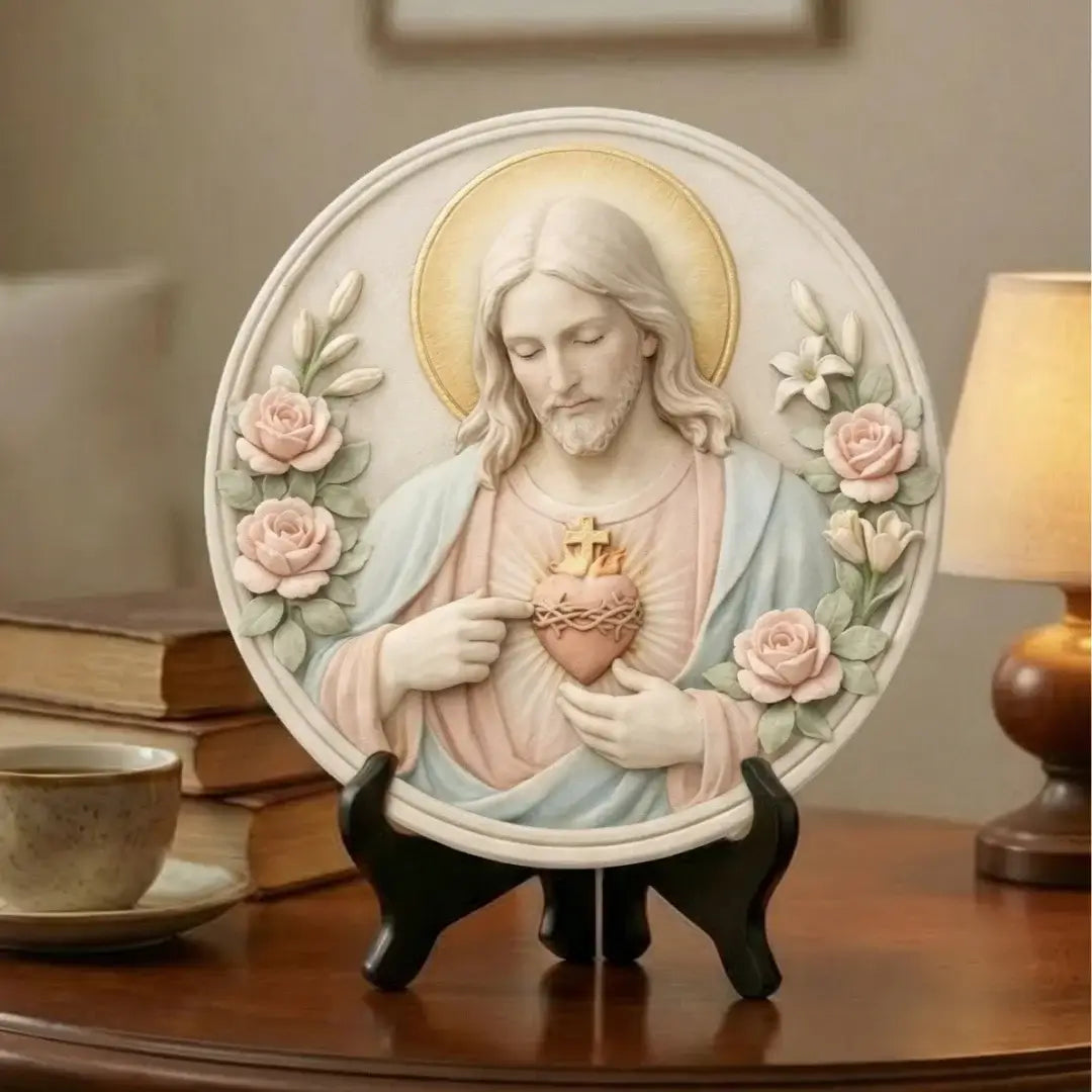 Medalhão Sagrado Coração de Jesus - Coleção Serenidade