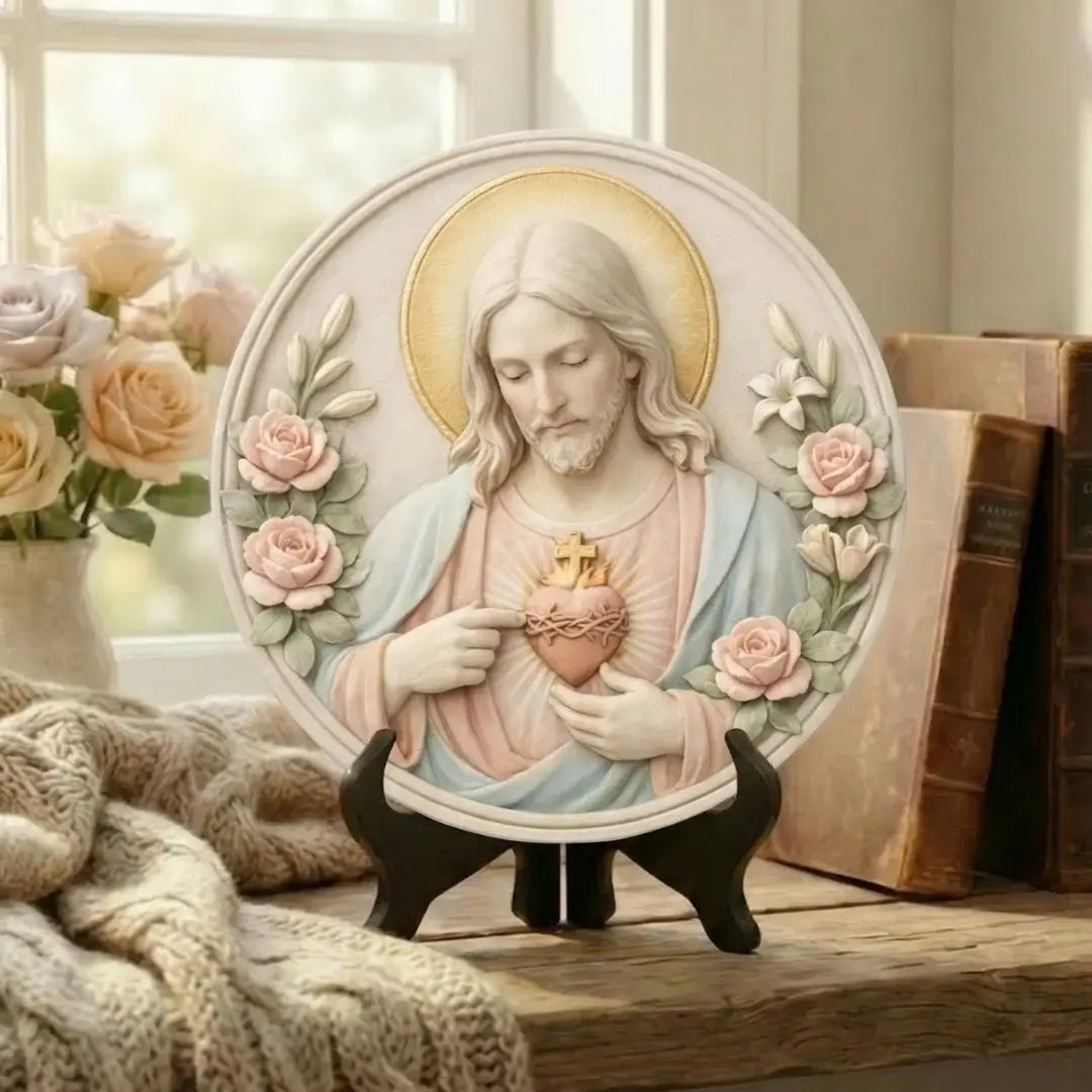 Medalhão Sagrado Coração de Jesus - Coleção Serenidade