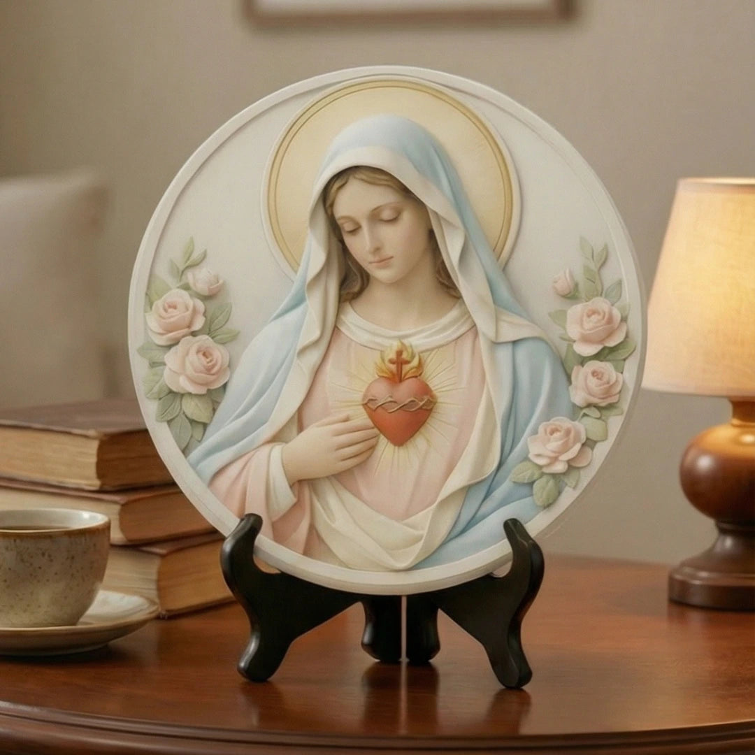 Medalhão Imaculado Coração de Maria - Coleção Serenidade