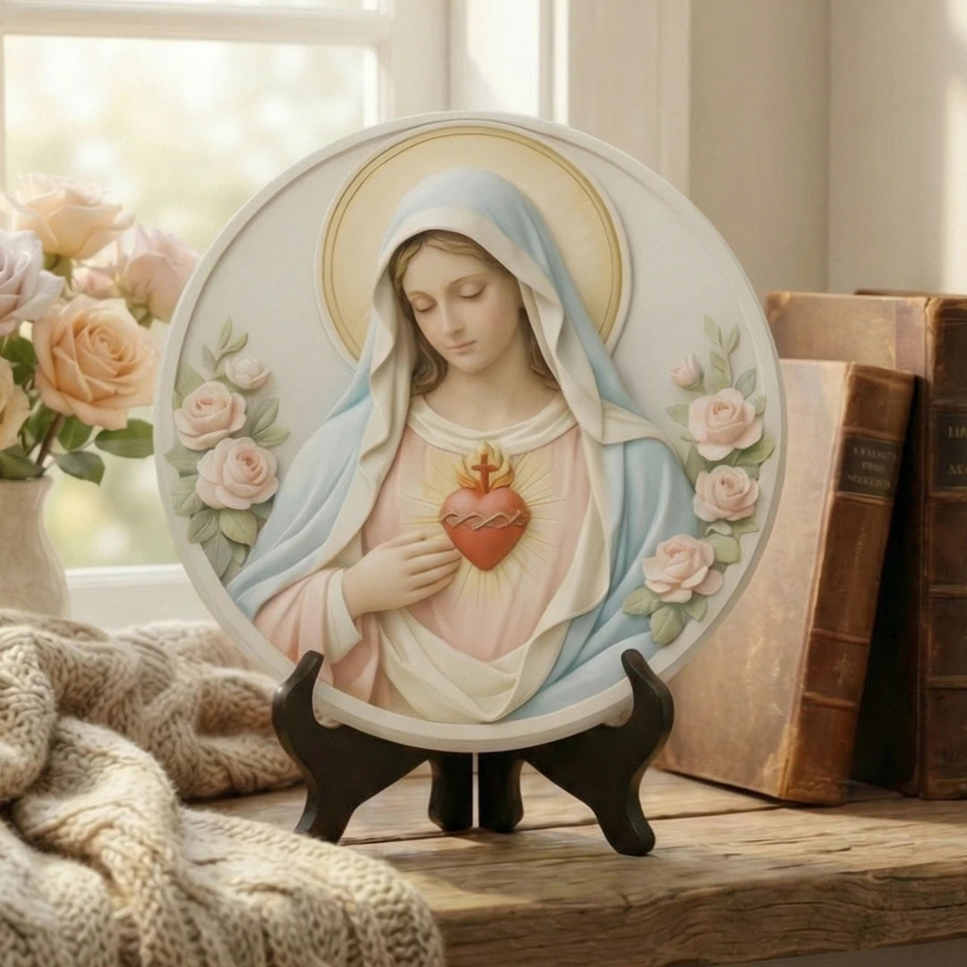 Medalhão Imaculado Coração de Maria - Coleção Serenidade